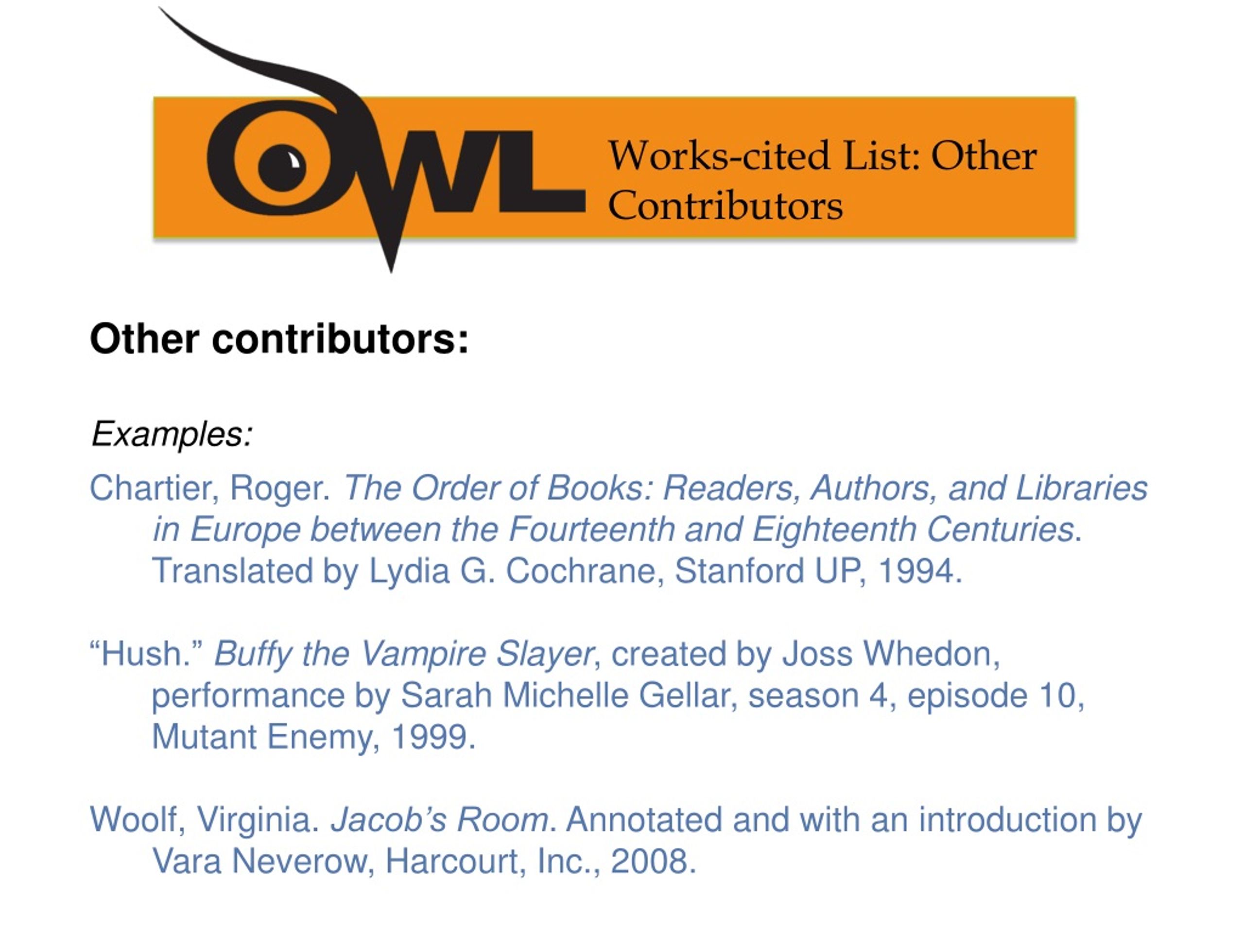 Additional Contributors