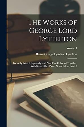 Baron George Lyttelton Lyttelton