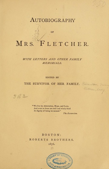 (Eliza Dawson) 1770-1858 Fletcher