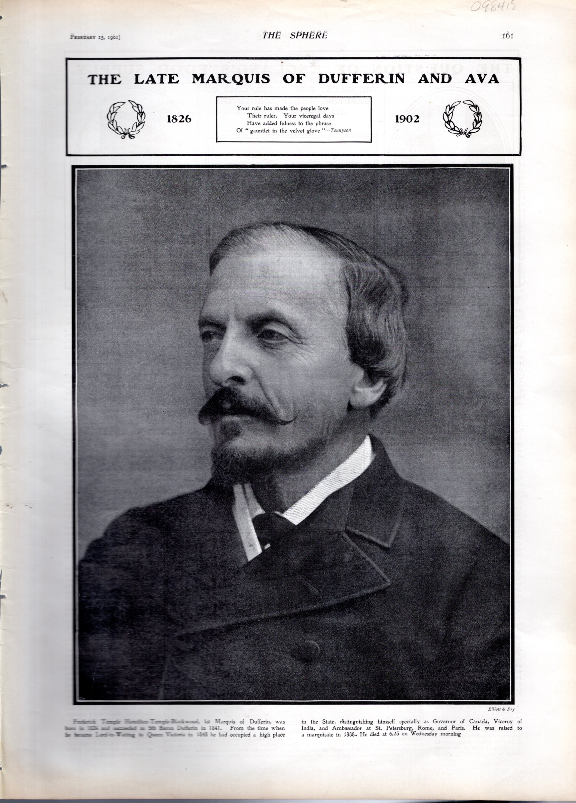 Frederick Temple Blackwood Marquis of Dufferin and Ava