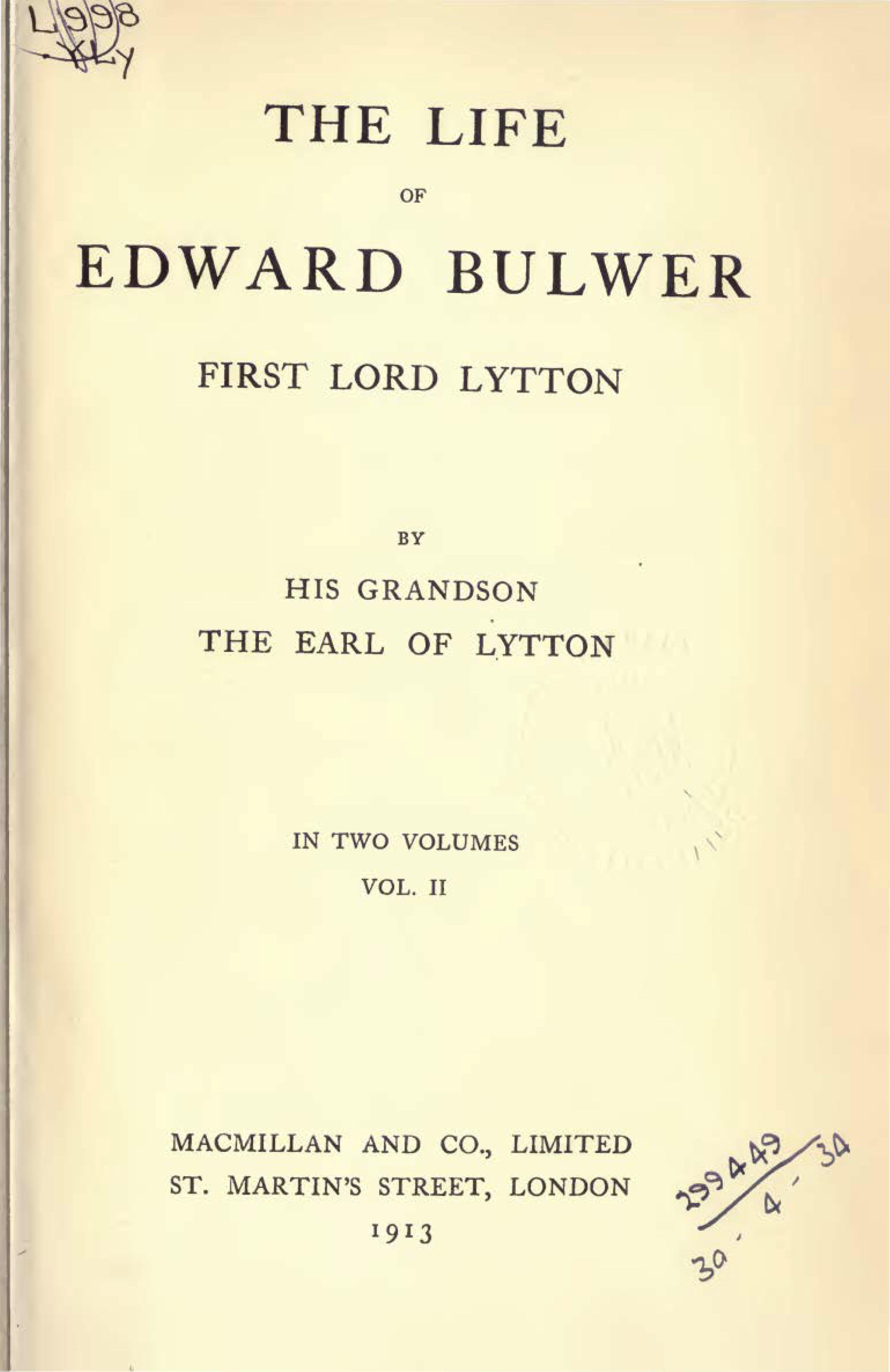 Edward George Bulwer Lytton